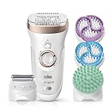 Braun Silk-épil 9 SkinSpa Damen Epilierer 9-961, mit 12 Extras, inkl. Rasieraufsatz, Tiefenmassage-Pad