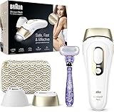 Braun IPL Silk Expert Pro 5 Haarentfernungsgerät, für dauerhaft sichtbare Haarentfernung, Venus Rasierer & Tasche, Alternative zur Laser Haarentfernung, Geschenk für Frauen, PL5137, weiß/gold